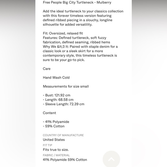 Free People Big City turtleneck NWT - Picture 8 of 12